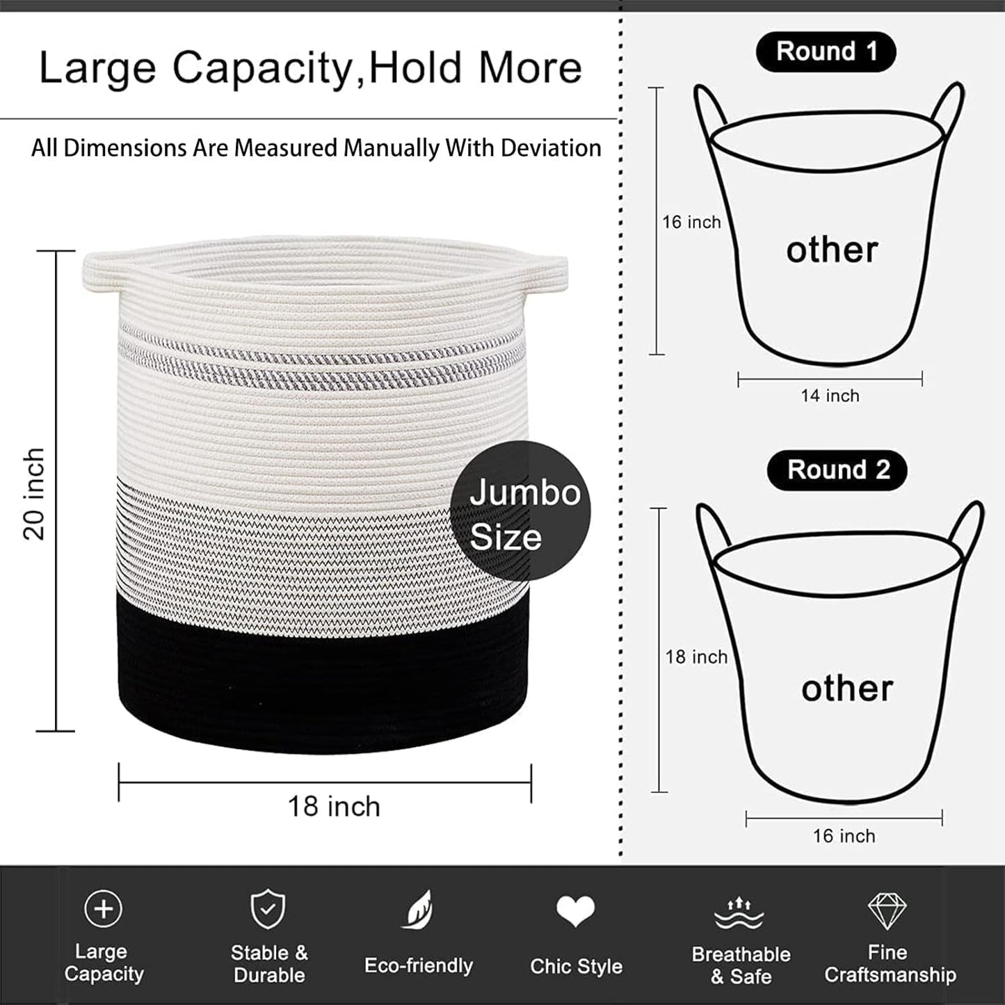 Decorative Storage and Laundry Basket  Organizer