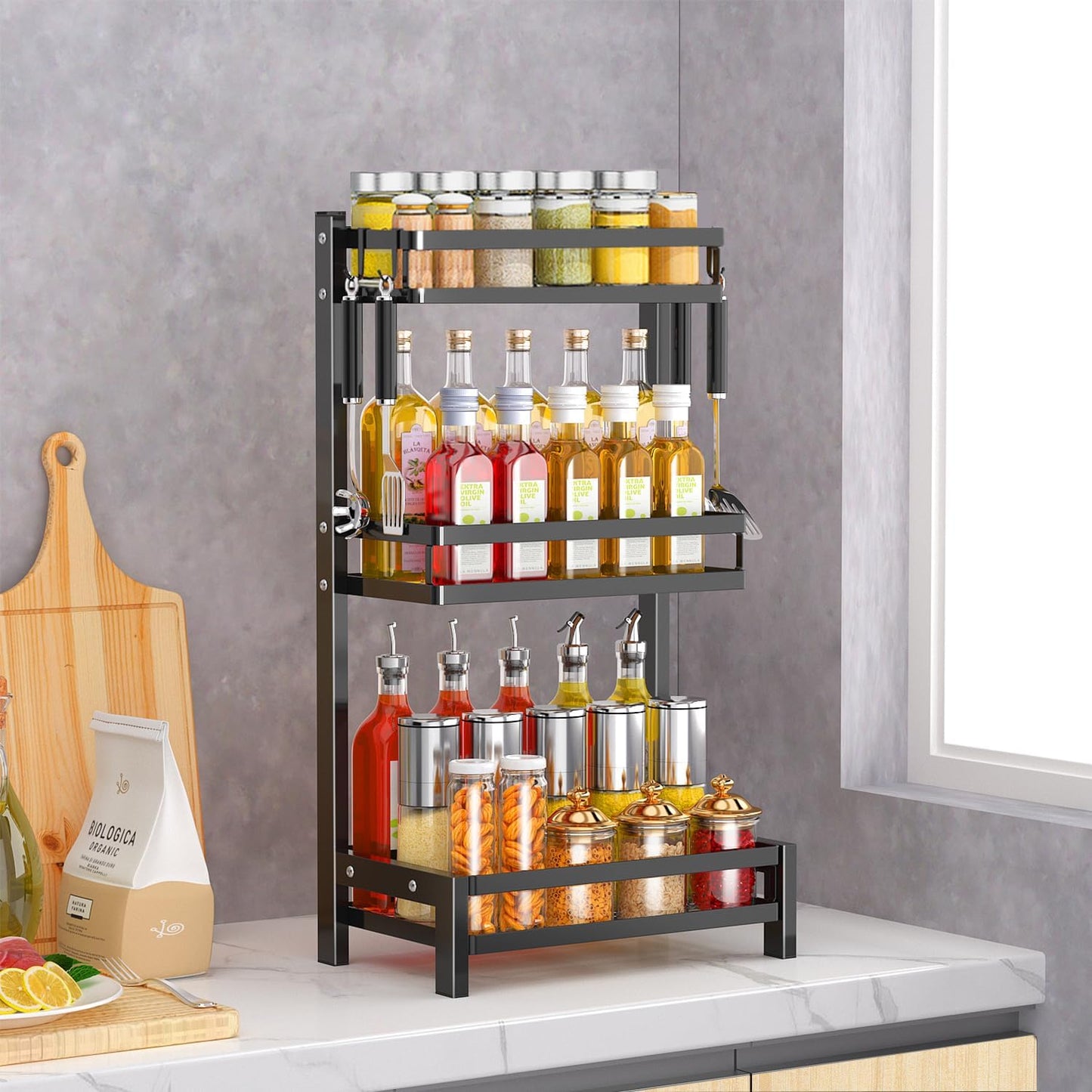 3 Tier Multi Functional Spice Storage Rack