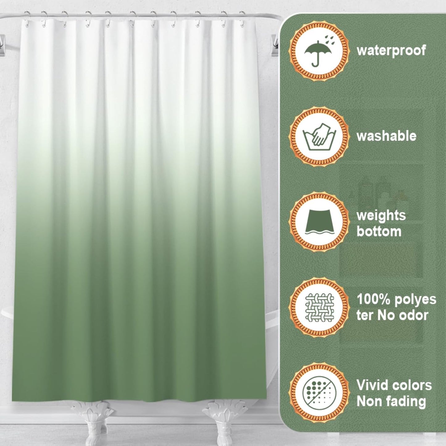 4 in 1 Bathroom sets with shower curtain and rugs