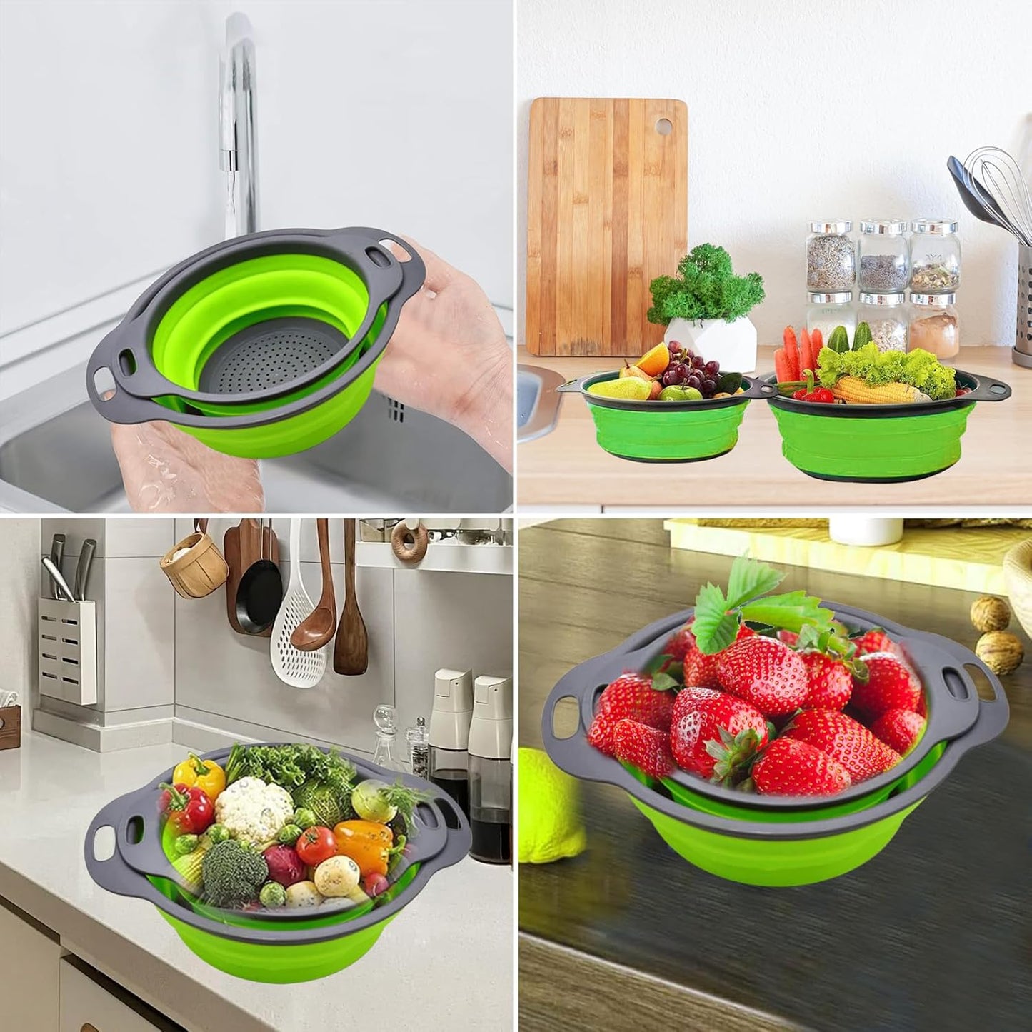 2Pcs Collapsible Strainer Basket