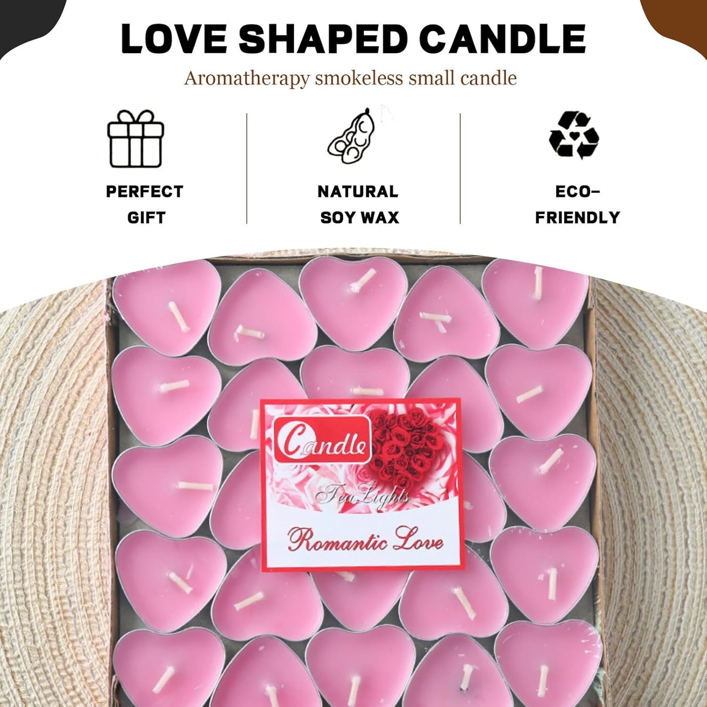 20pcs Scented Heart Shaped Candles