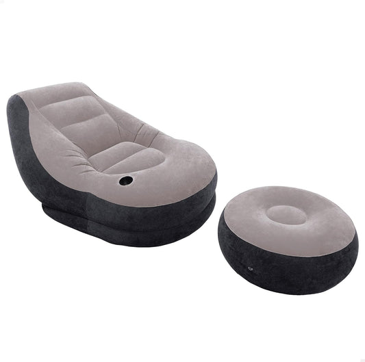 INTEX Grey inflatable seat with foot rest