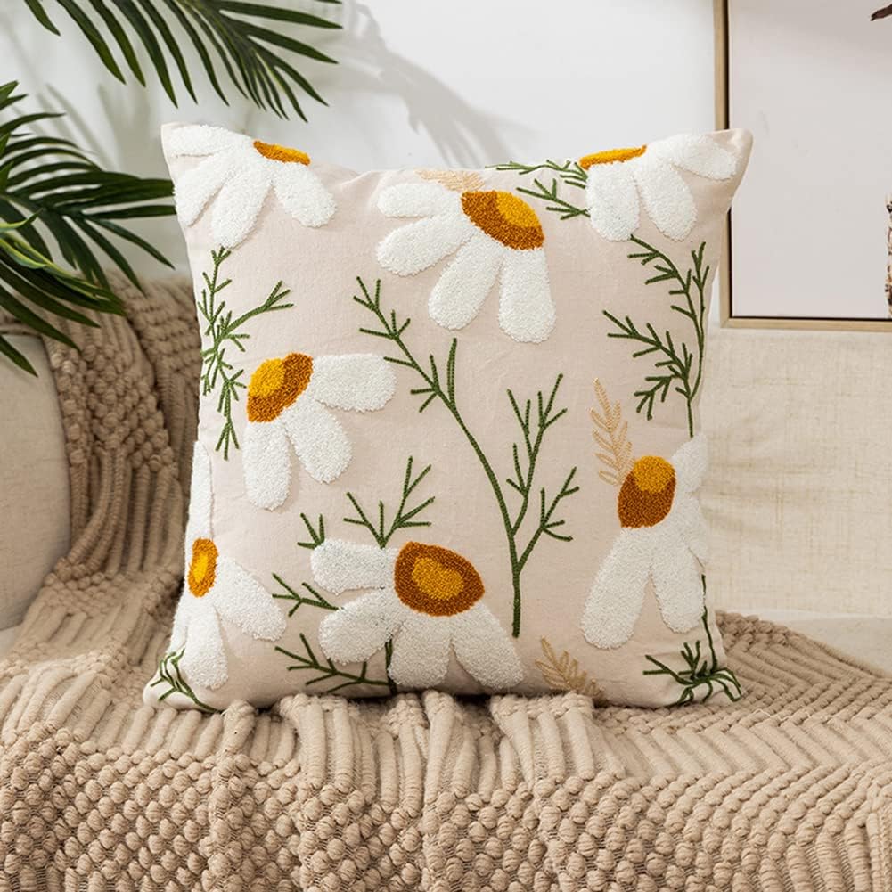 Farmhouse Embroidered Throw Pillow Cover