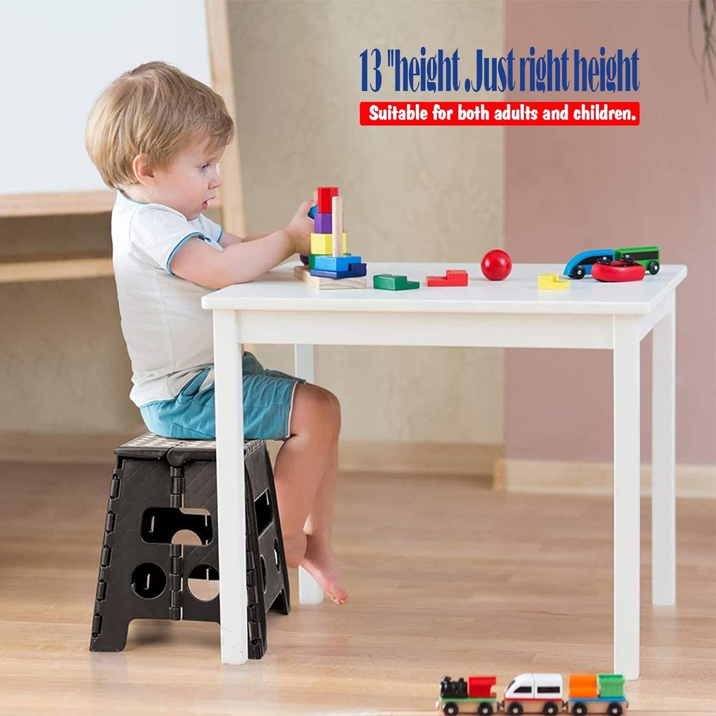 Folding Step Stool Foldable for Adults and Kids Heavy Duty Stepping Stool with Handle