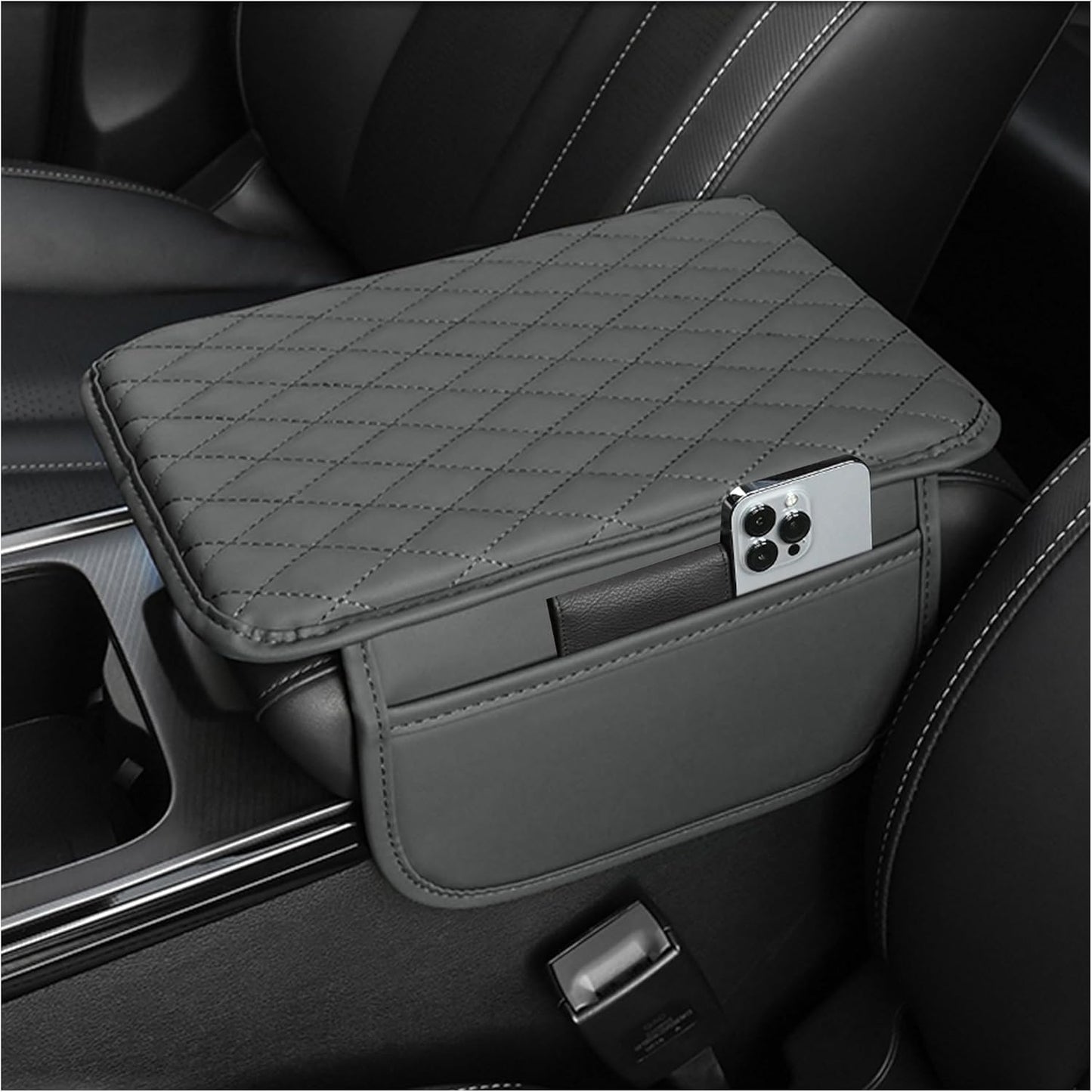 Car Center Console Cover with Armrest Cushion and Storage