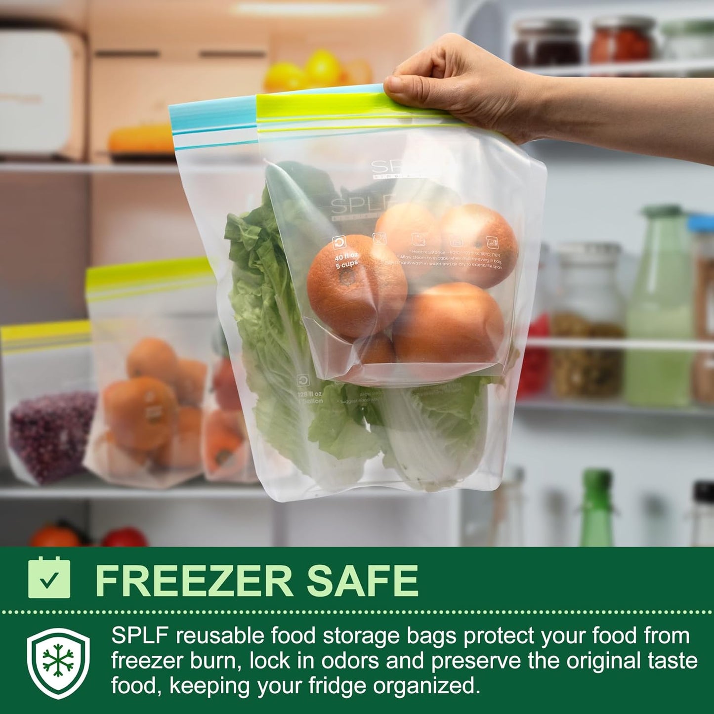 20pcs Reusable Zip lock Fridge Bags 2kg