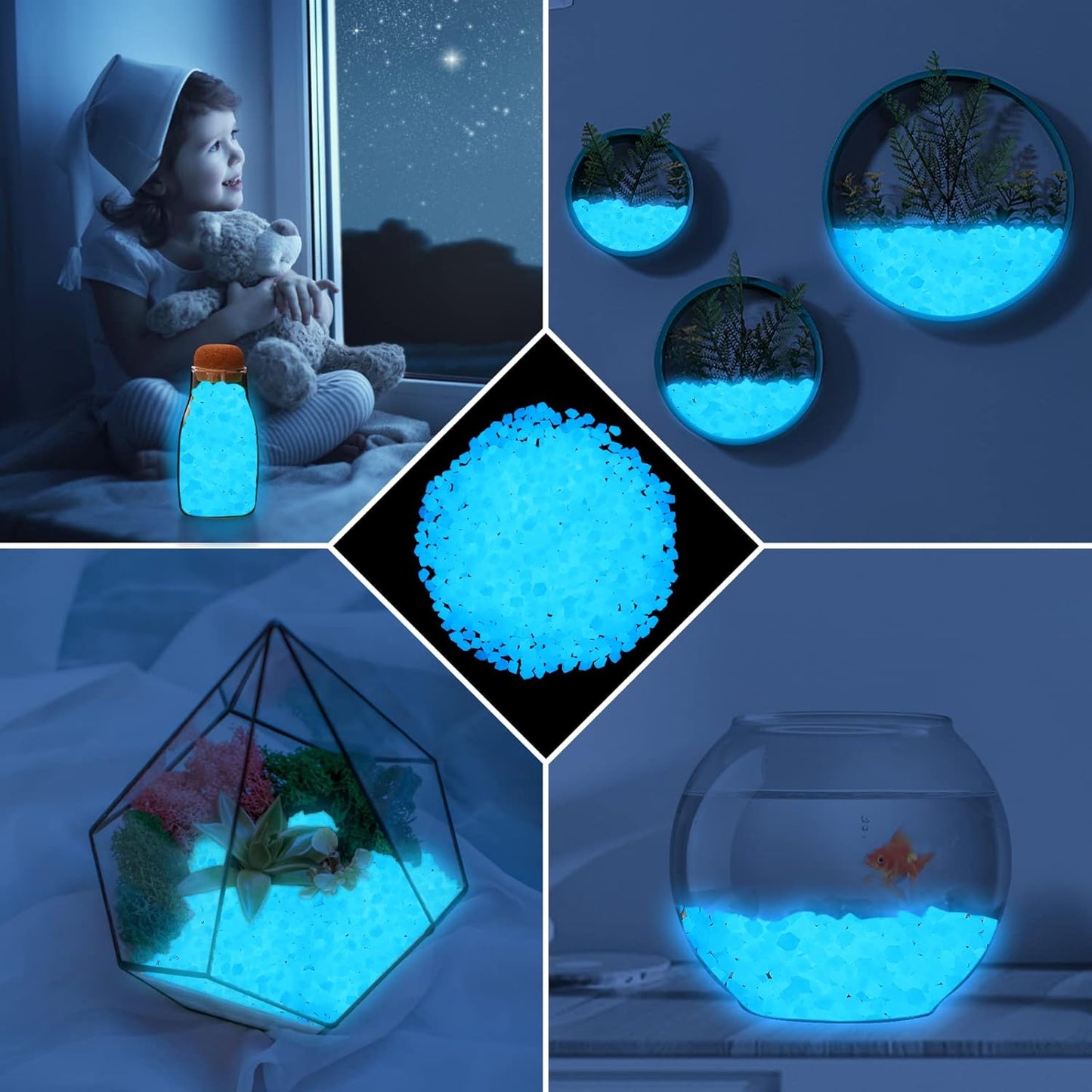 300pcs Glowing Outdoor Luminous Pebbles