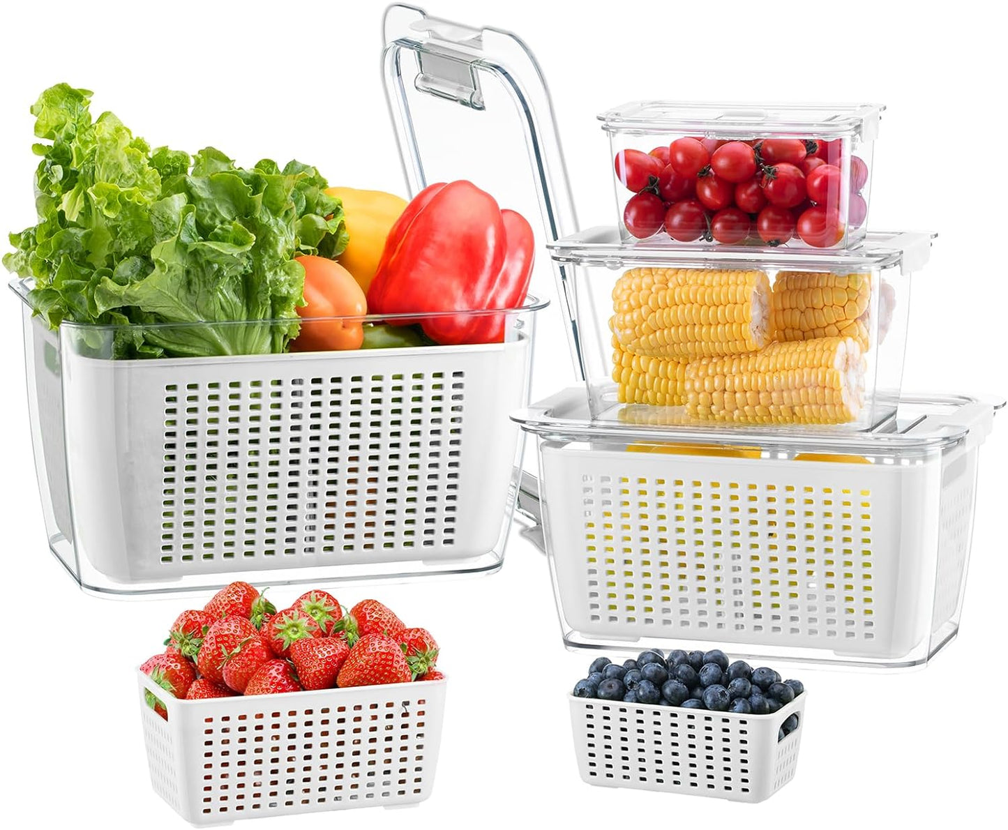 3 pcs Fresh food Vegetable Containers with vents