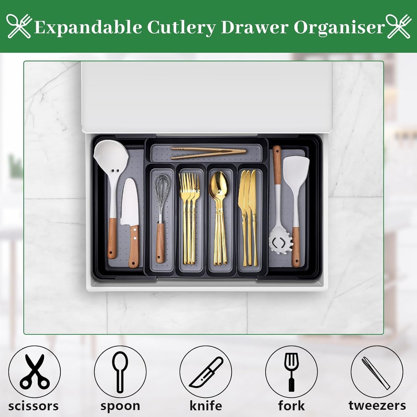 Expandable Drawer Cutlery Organizer