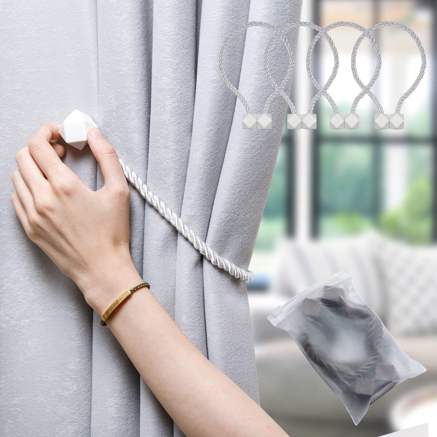 A pair of 44cm Magnetic Curtain Holders