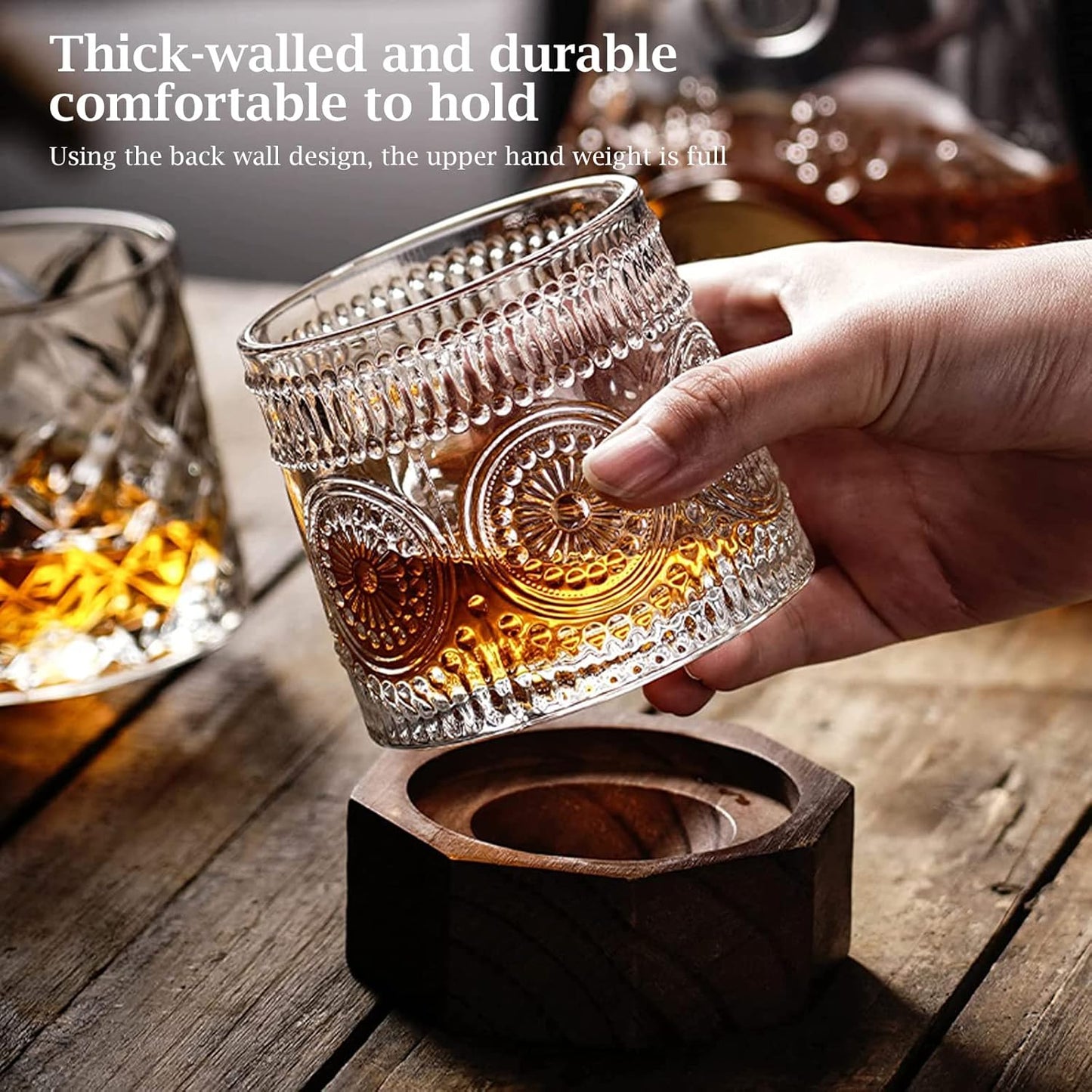 Rotating Spinning Whiskey Glasses