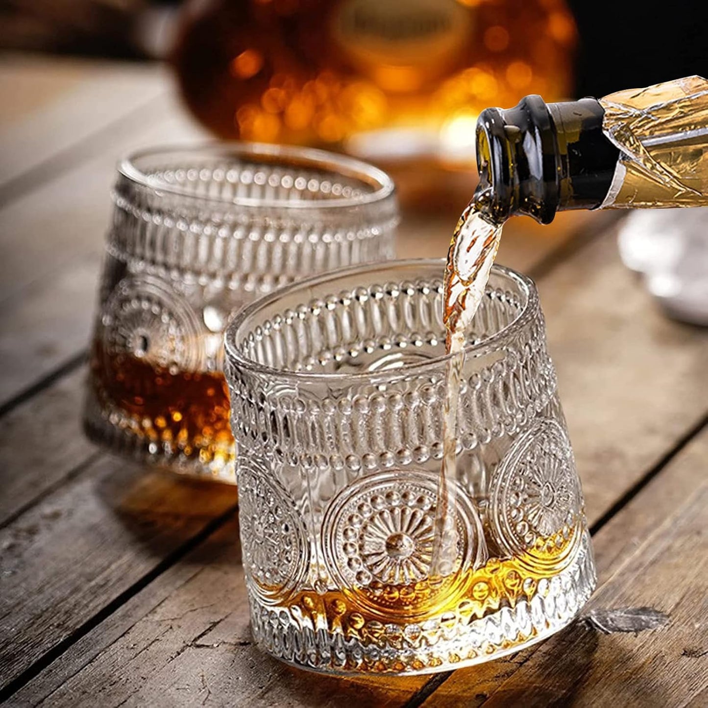 Rotating Spinning Whiskey Glasses