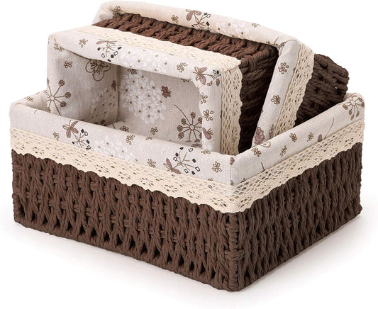 3pcs Multi-functional Handmade Rattan Storage Basket