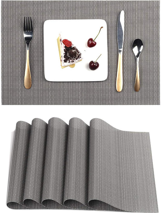 6PCS Table mats Placemats Set (Grey)