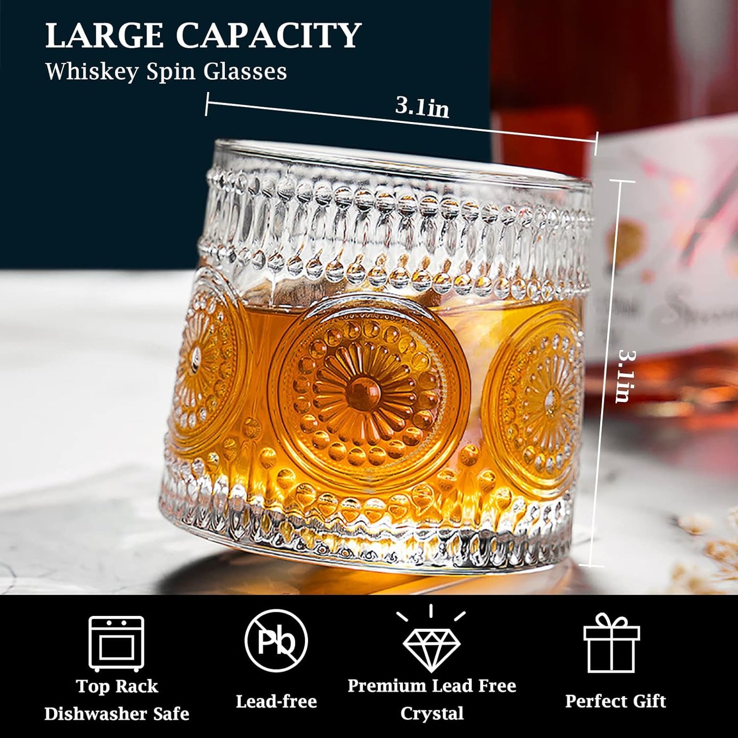 Rotating Spinning Whiskey Glasses