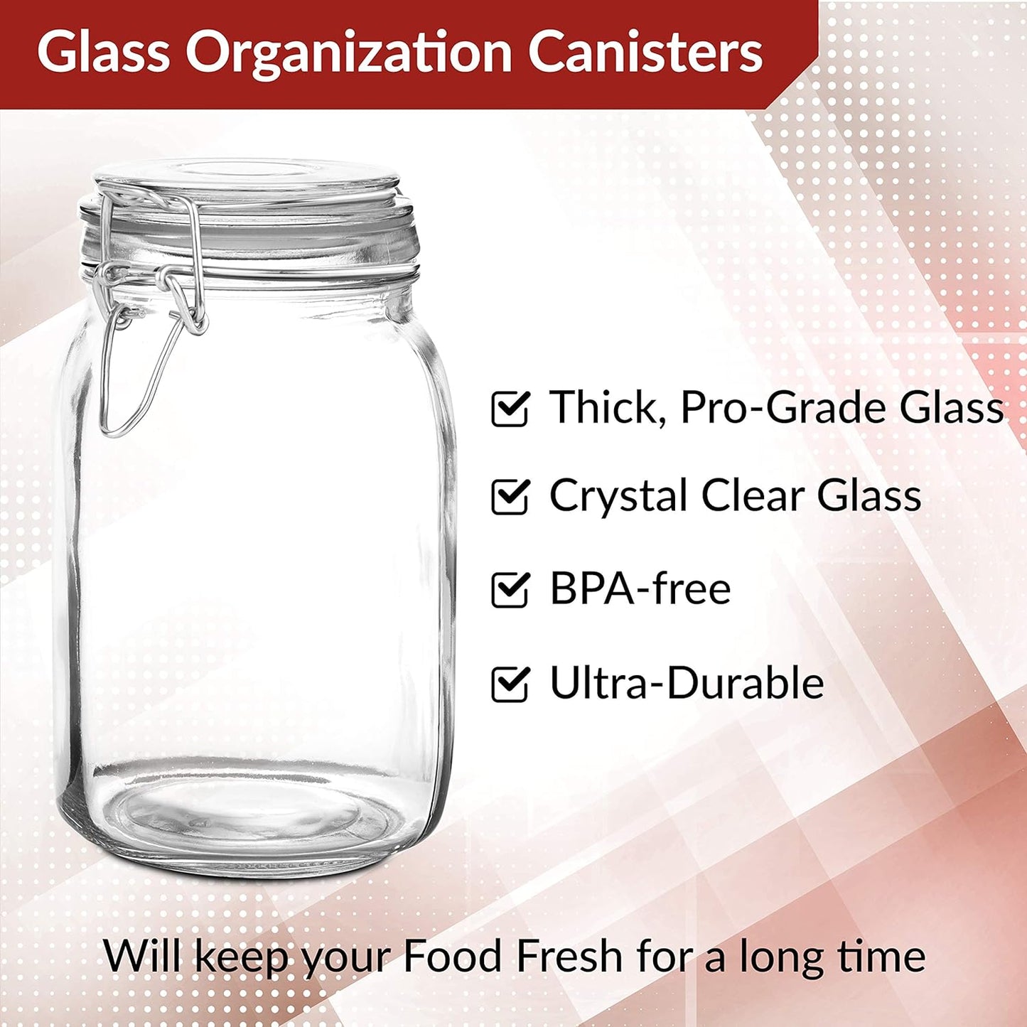 3pcs Airtight glass mason jar