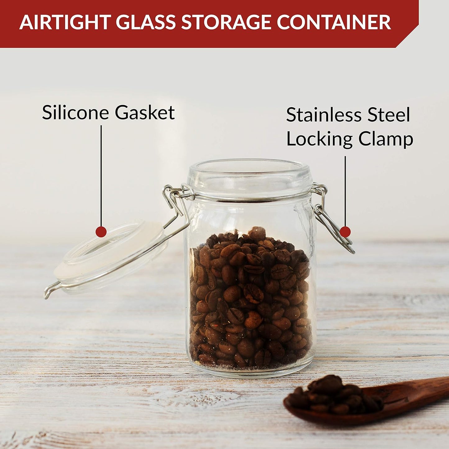 3pcs Airtight glass mason jar