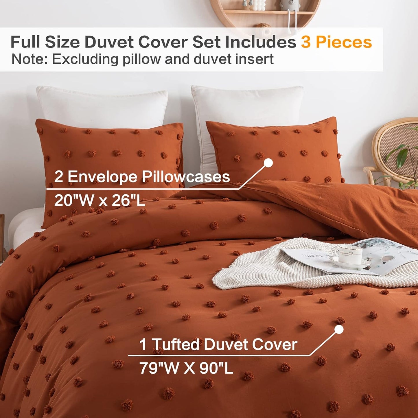 Luxury Tufted Dot Design Duvet cover set