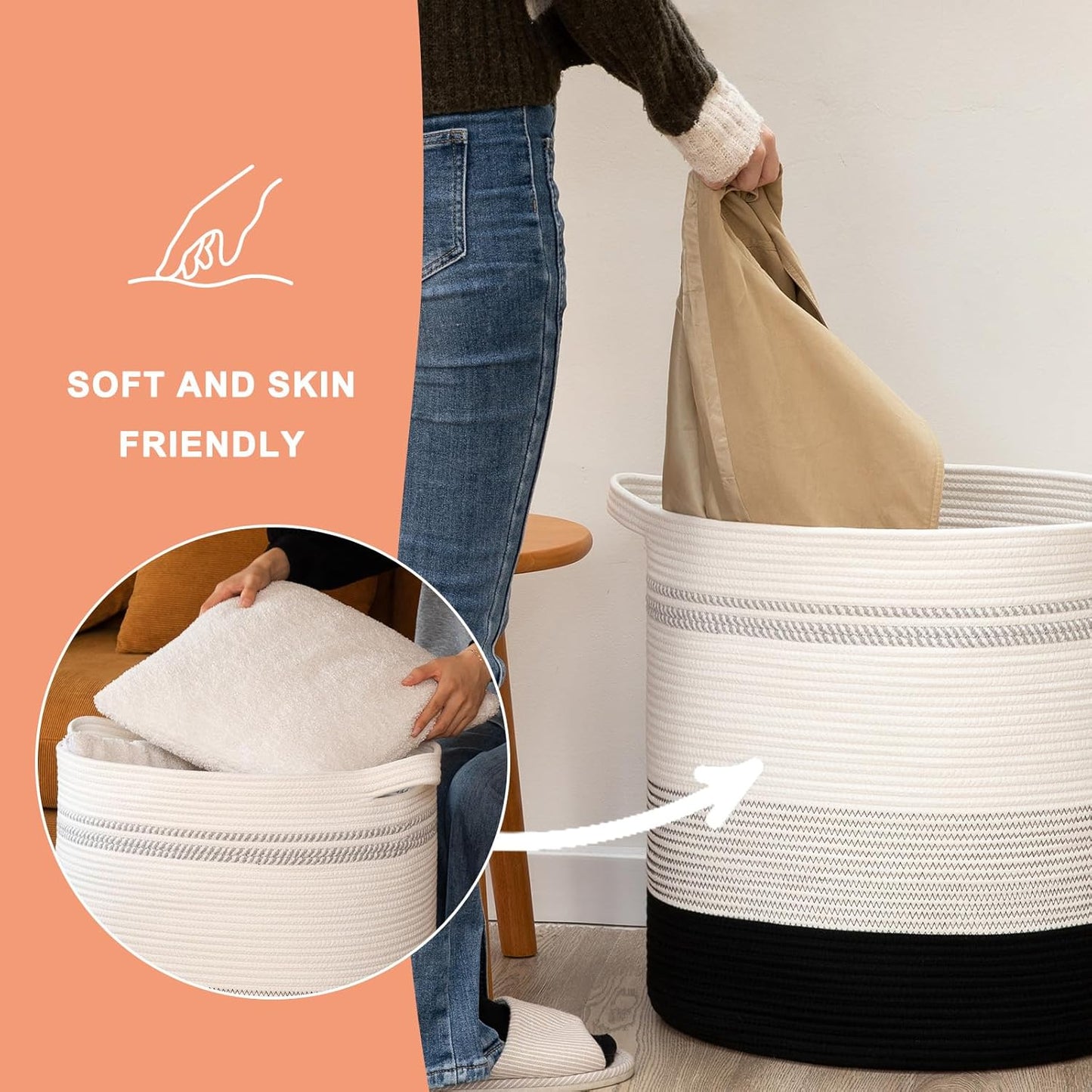 Decorative Storage and Laundry Basket  Organizer