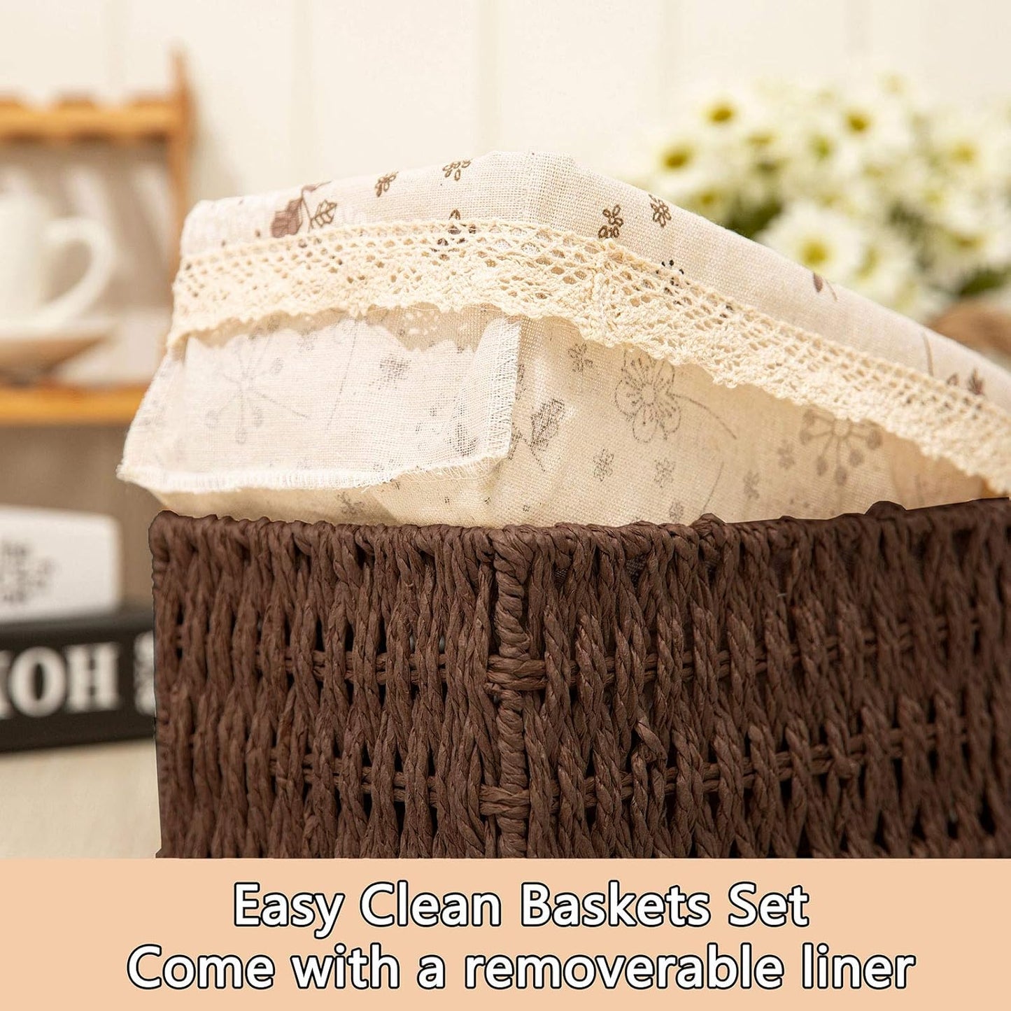 3pcs Multi-functional Handmade Rattan Storage Basket