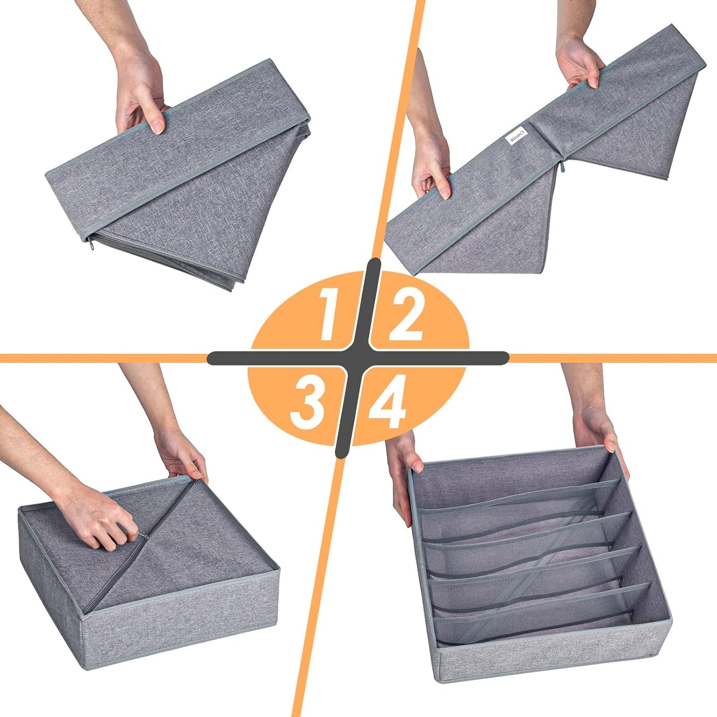3 Pack Closet Drawers Organizer Storage for Underwear, Bra, Socks and Clothes