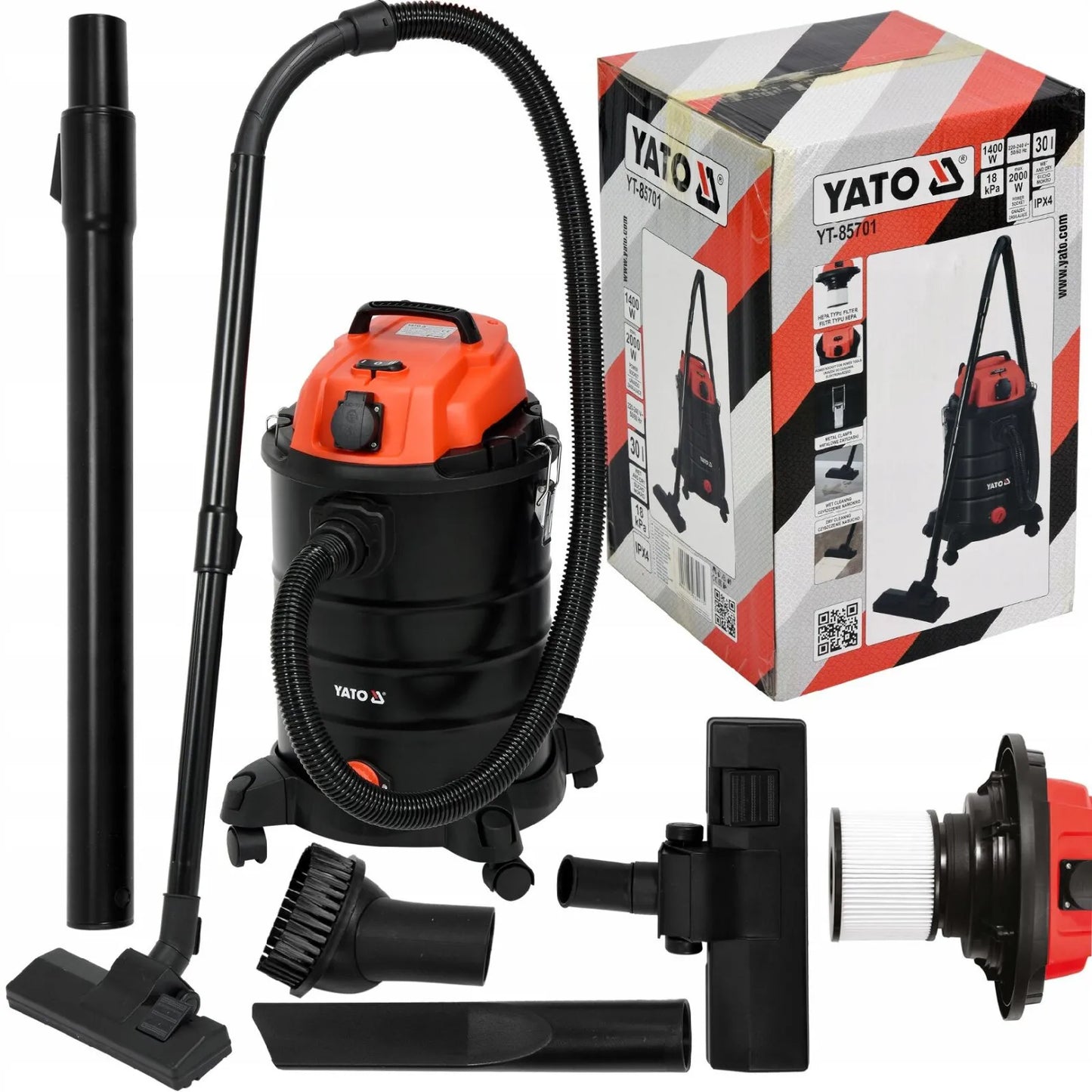 YATO Wet/Dry Vacuum Cleaner 1400W 30L