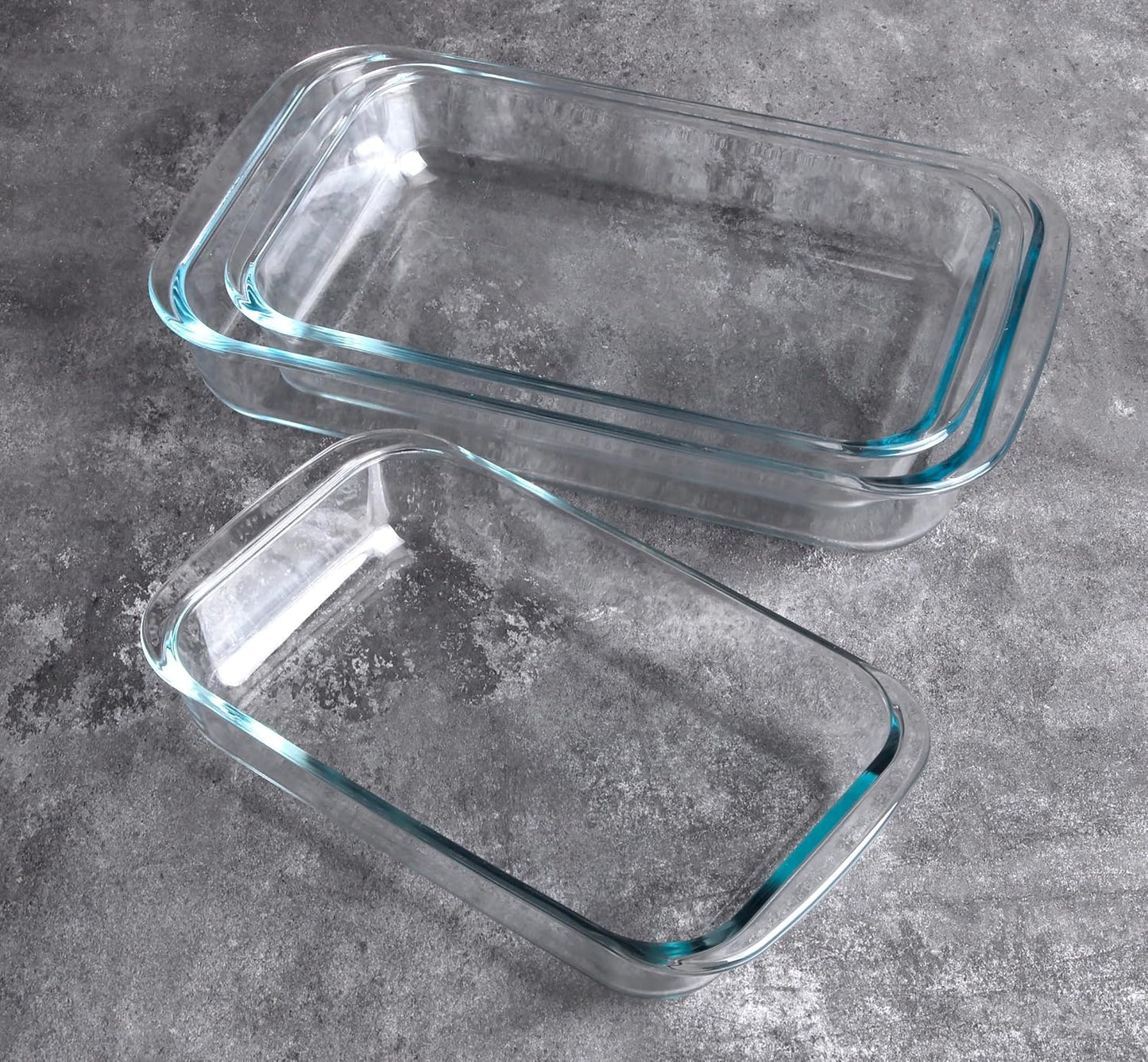 3PCS Rectangular Heat resistant Borosilicate glass bakeware.