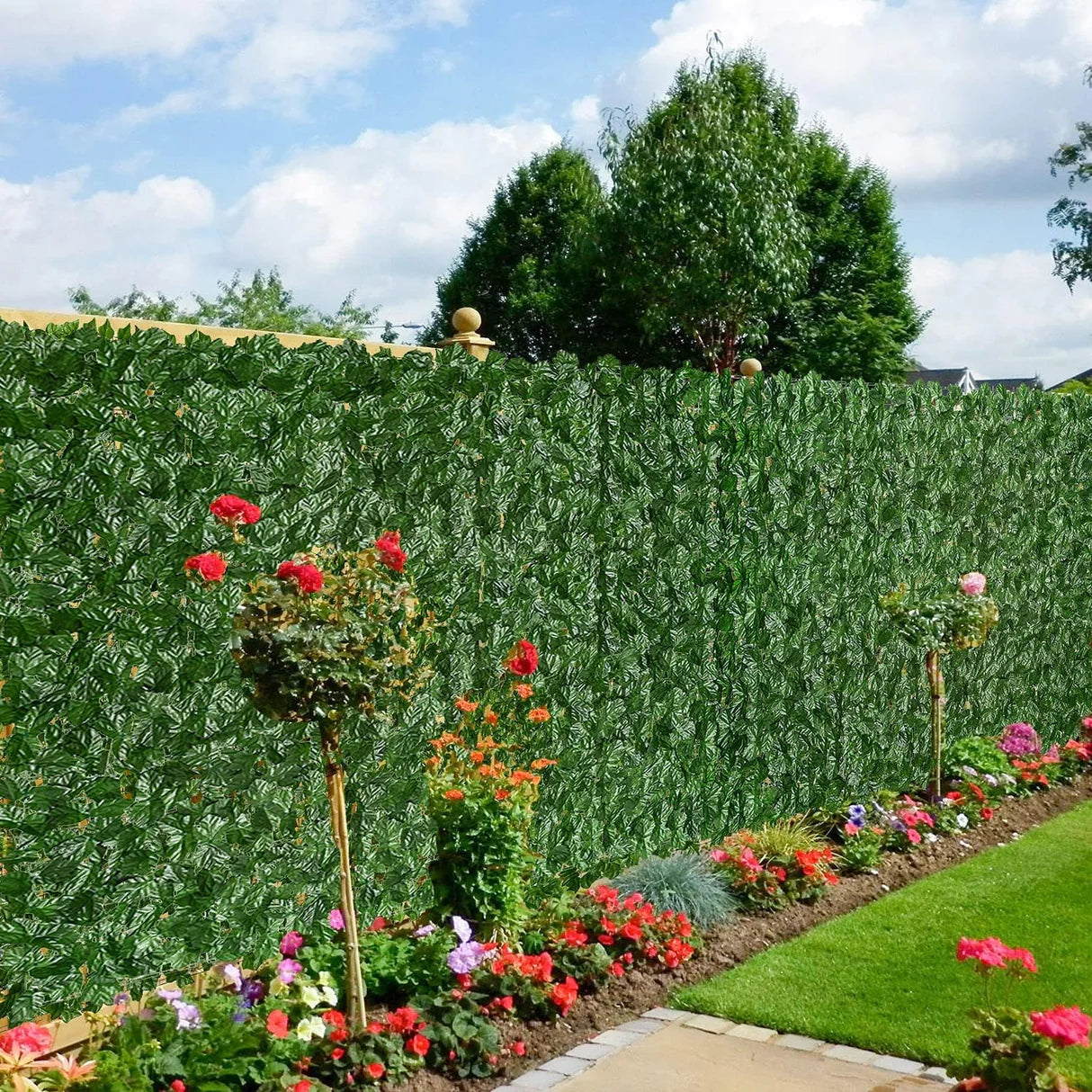 Artificial Ivy Privacy Fence Wall Screen, 1M X3M Hedges Fence and Faux Leaf Decoration for Outdoor Garden Decor