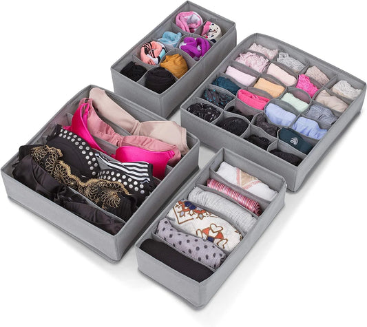 3 Pack Closet Drawers Organizer Storage for Underwear, Bra, Socks and Clothes