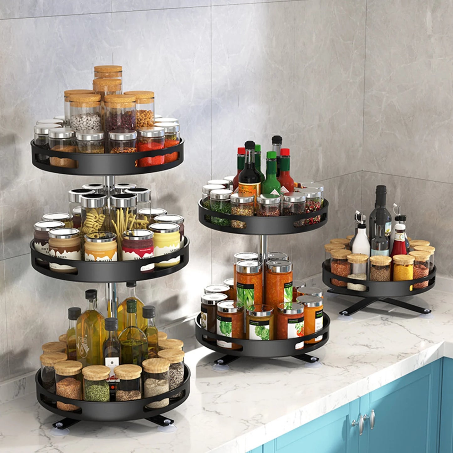 3 Tier Multipurpose Rotating Spice Rack