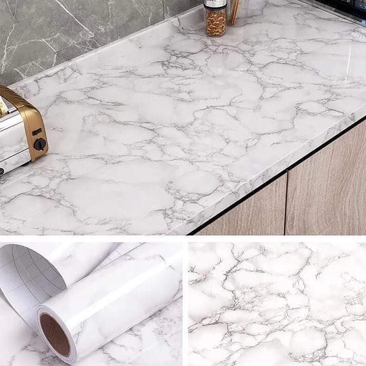 Self-adhesive marble contact paper