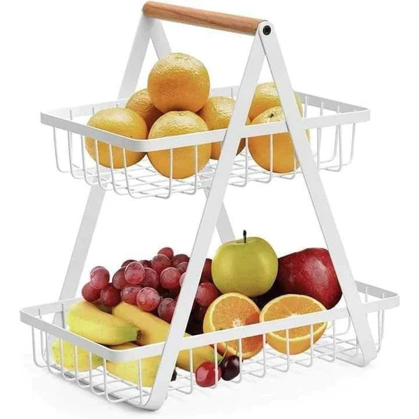 Metallic 2 layer multifunctional fruit rack