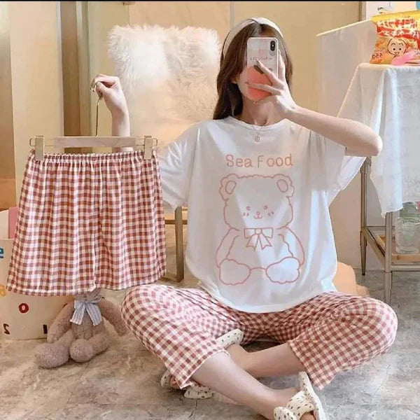 3 in 1 Pajama Set Free Size