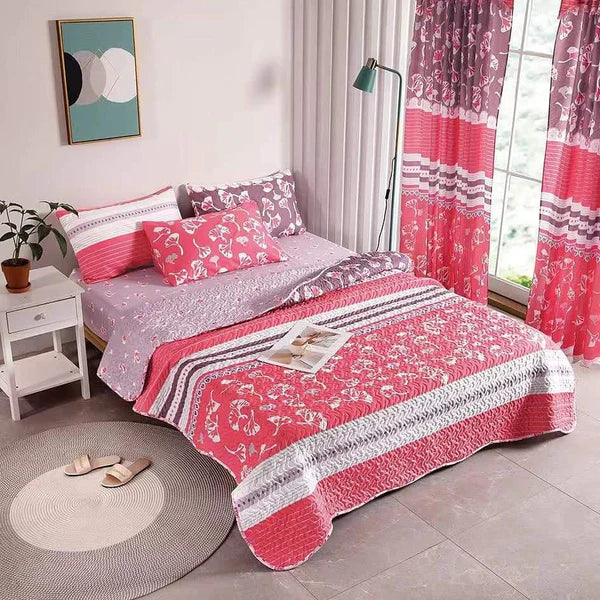 7pcs Woolen Duvet + Curtains Set