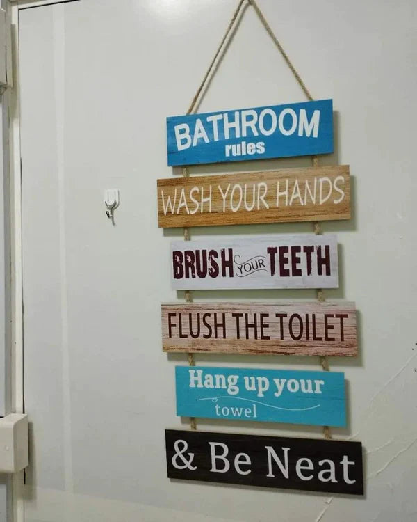 Assorted wooden home wall Hanging and bathroom decor plaques