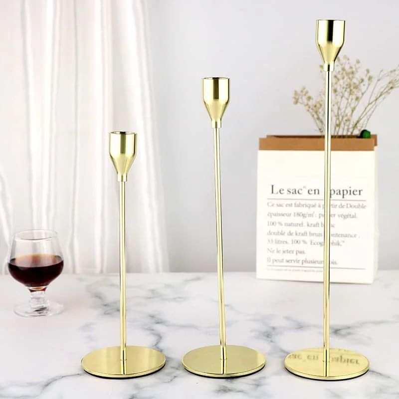 3pcs Stainless steel candle stick holders