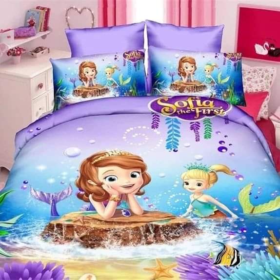 Binded Cartoon Themed Cotton Duvet Set