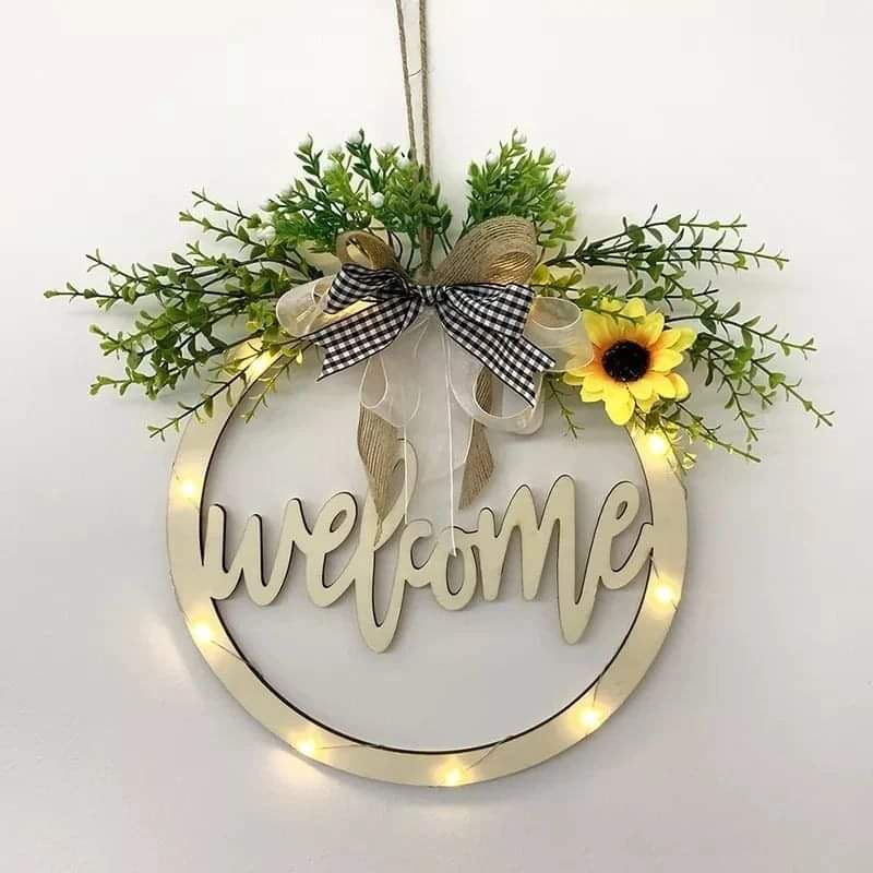 Welcome/hello sign wreath