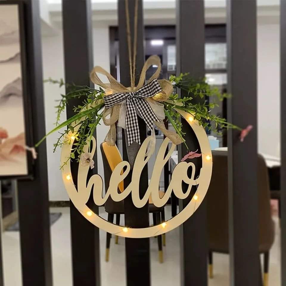 Welcome/hello sign wreath