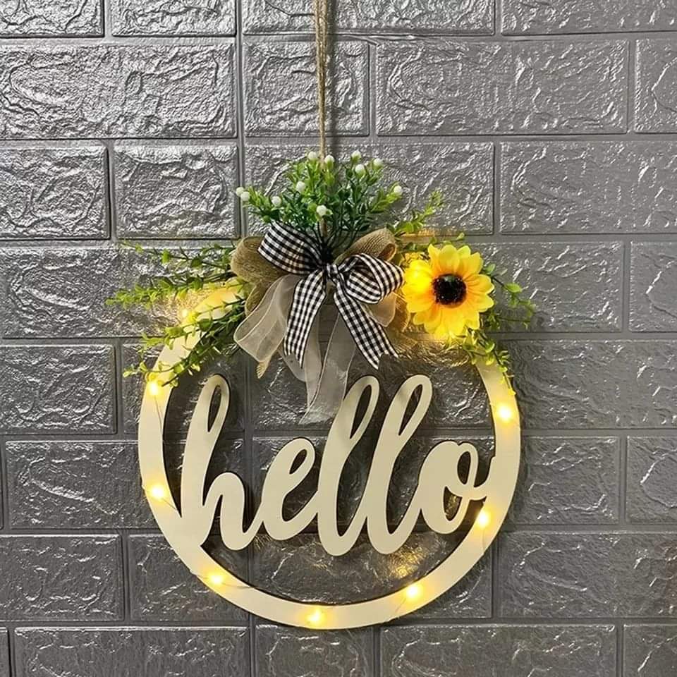 Welcome/hello sign wreath