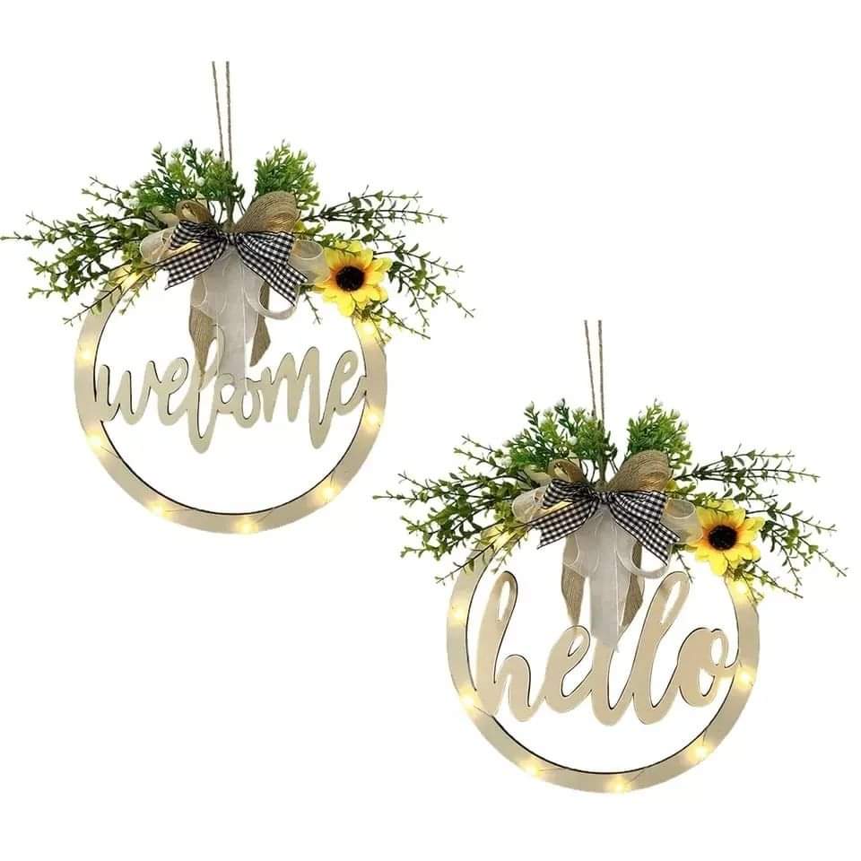 Welcome/hello sign wreath