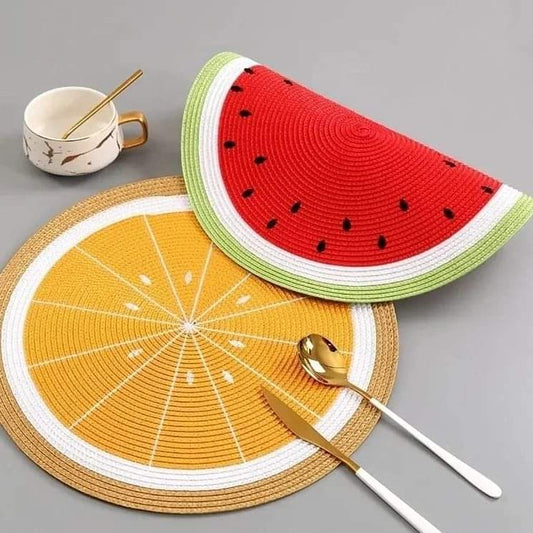 6pcs classy fruit decorated placemats