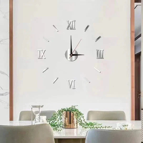 3D Acrylic Mirror Wall Clock DIY Luminous