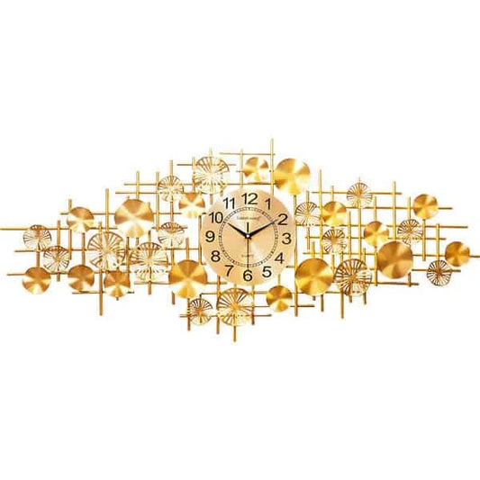 Wrought iron golden wall clock