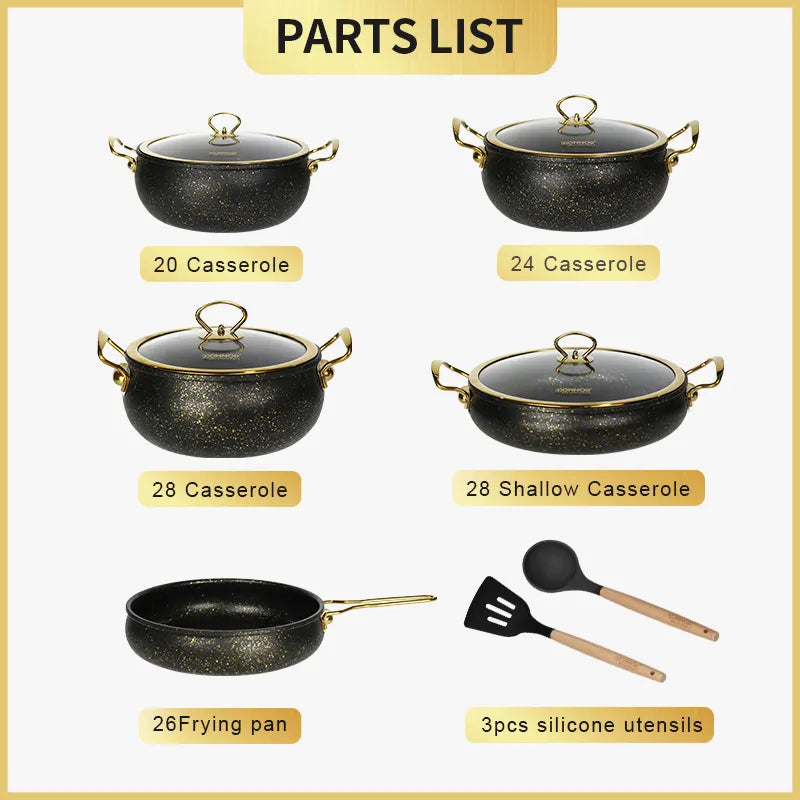 Elegant 11pcs Donnor Granite Serving Cooking Pots