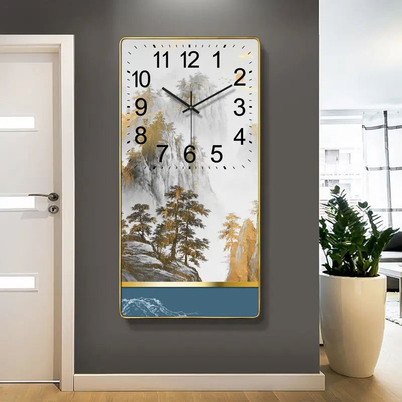 Crystal Porcelain Decorative Wall Clock with a glass cover