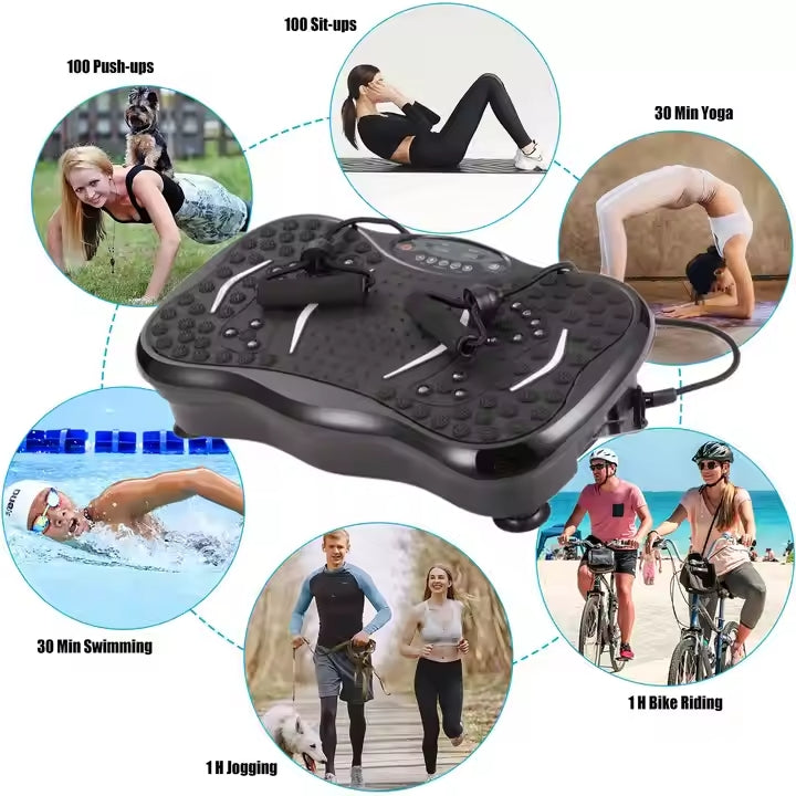 Ultra Slim Vibration Plate Exercise Machine, 3 Programs + 99 Levels, Full Whole Body Vibration Machine For Home Fitness