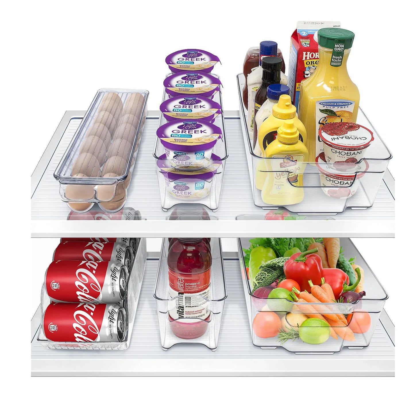 6pcs Stackable Storage Refrigerator Organizers