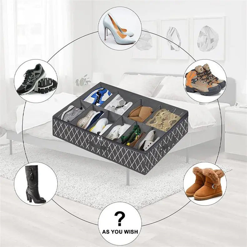 Foldable Underbed shoe organizer bag