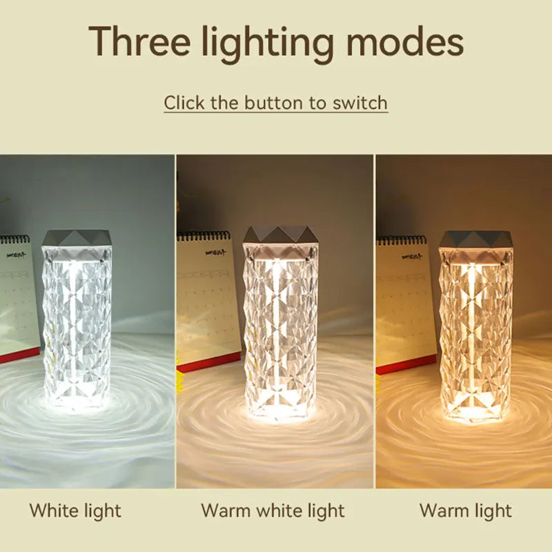 USB Desktop Crystal Humidifier Night Light 900ml Mist Aroma Diffuser Home Bedroom Humidifier Purifier